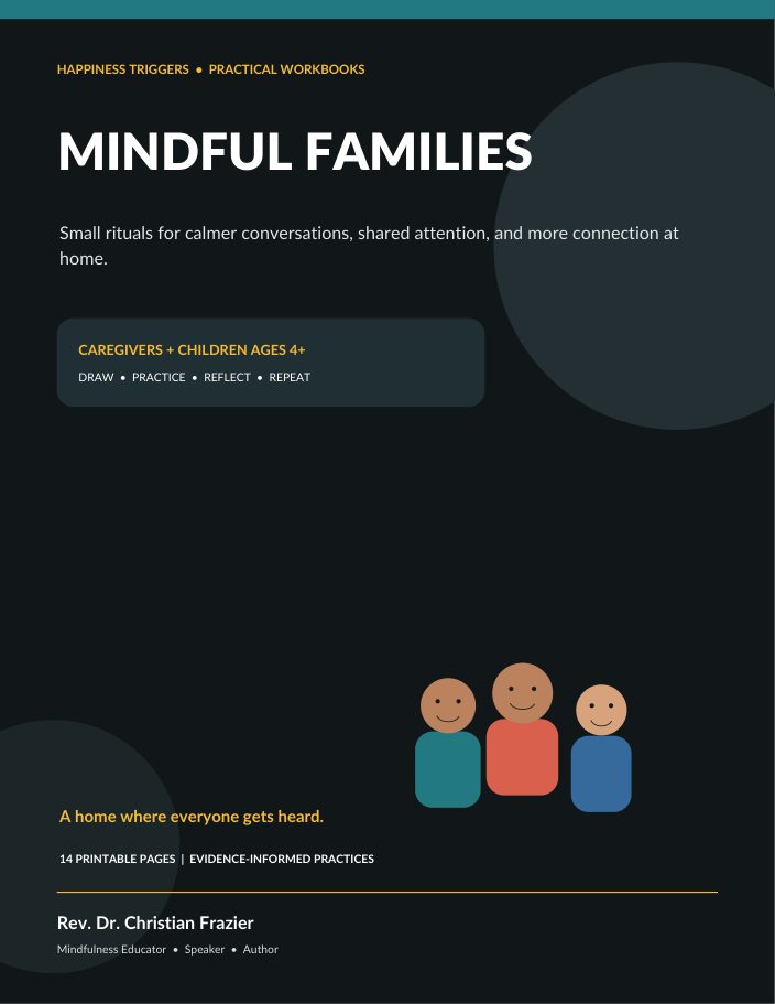 An illustrated workbook with mindful family listening activities.
